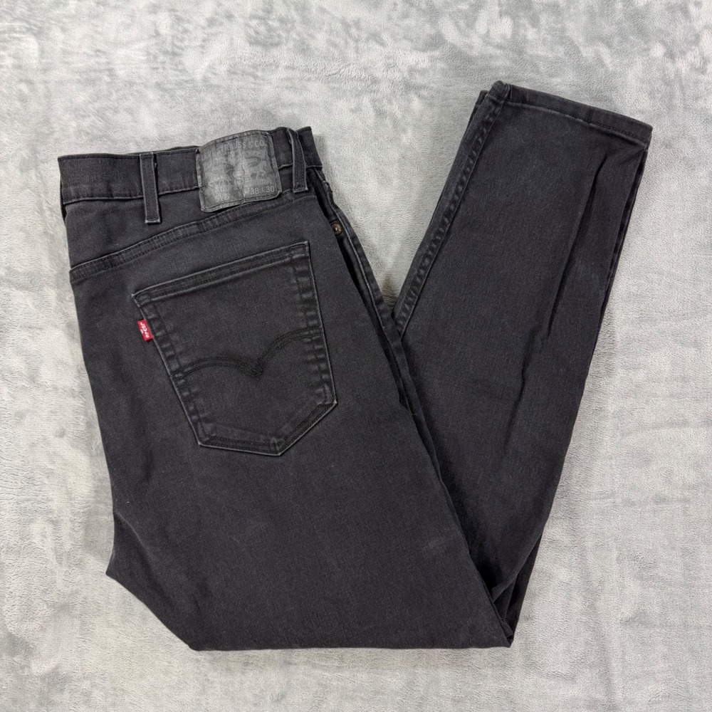 Levi's 512 Slim Taper Jeans Mens Size 38x30 Black WaterLess Denim Pants